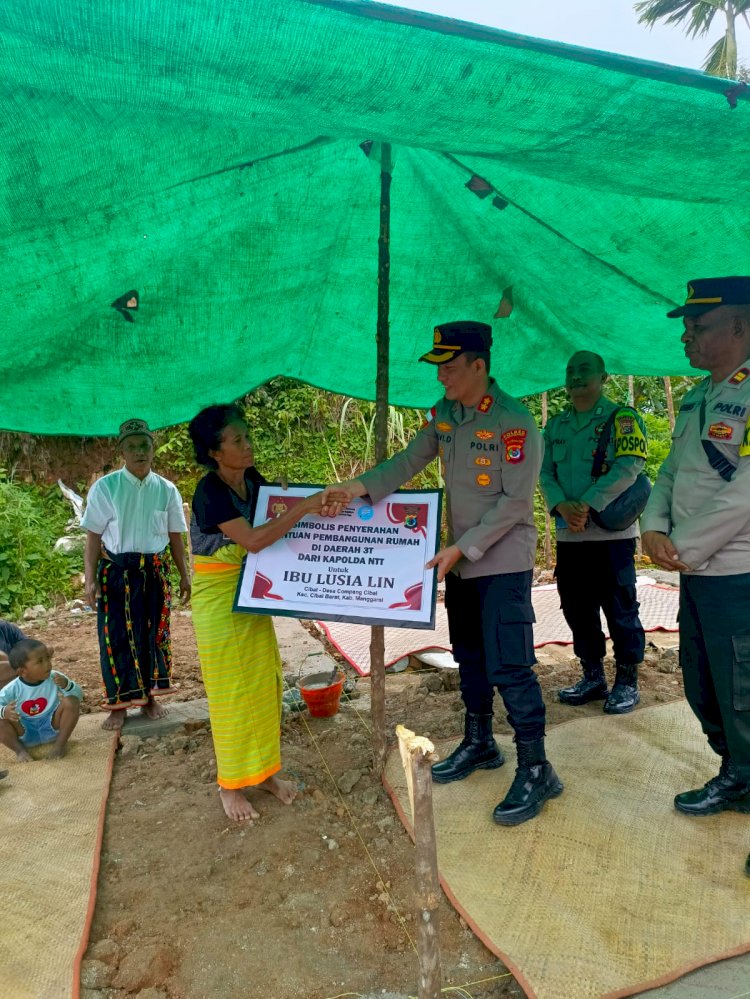 Kapolda NTT Salurkan Bantuan Rumah Layak Huni Melalui Kapolres Manggarai untuk Warga di Wilayah 3T