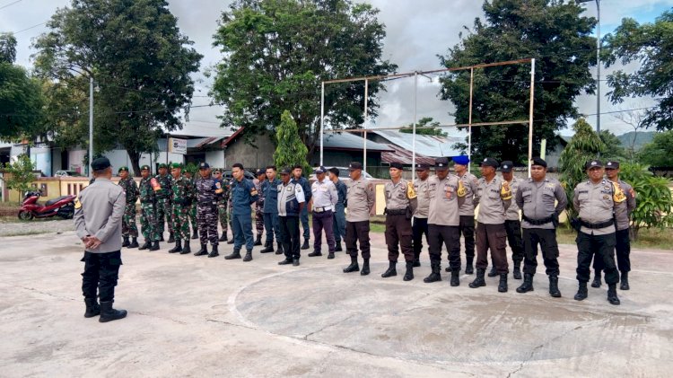 Apel Gabungan Persiapan Pengamanan Pawai Malam Takbiran di Kecamatan Reok Berjalan Aman dan Lancar
