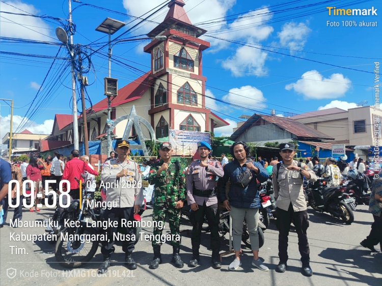Paskah 2026 di Manggarai Berlangsung Khidmat, Tokoh Agama dan Masyarakat Apresiasi Pengamanan Polri
