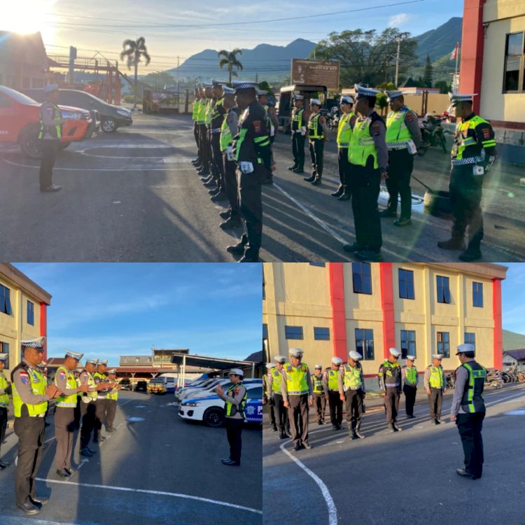 Sat Lantas Polres Manggarai Laksanakan Pengaturan Pagi, Wujudkan Kelancaran Arus Lalu Lintas