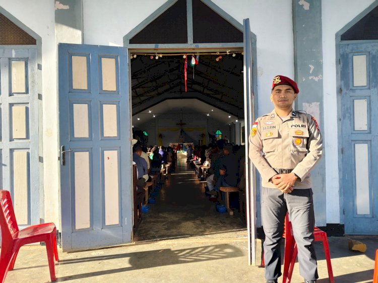 Polres Manggarai Intensifkan Pengamanan Ibadah Minggu, Wujud Nyata Pelayanan kepada Masyarakat