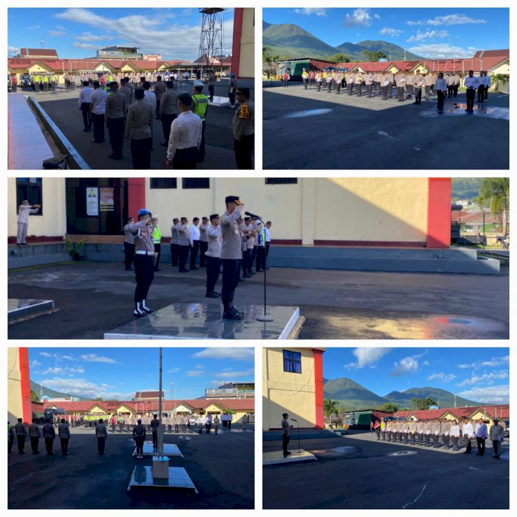 Apel Jam Pimpinan Kapolres Manggarai  Berikan Apresiasi ,pengamanan humanis kunci jaga situasi  kondusif .