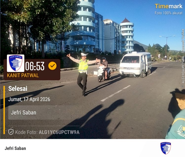 Sat Lantas Polres Manggarai Laksanakan Pengaturan Pagi, Wujudkan Kamseltibcarlantas