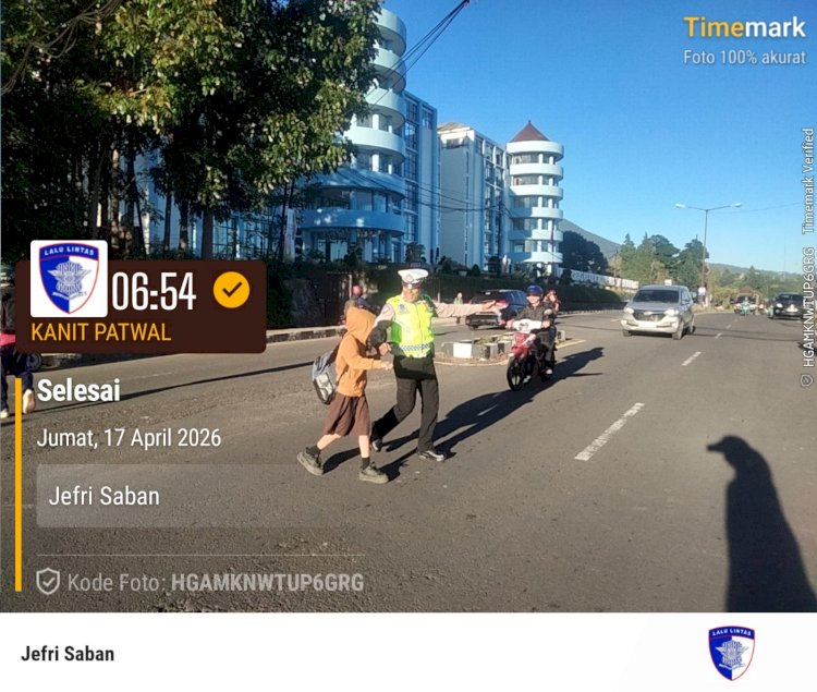 Sat Lantas Polres Manggarai Laksanakan Pengaturan Pagi, Wujudkan Kamseltibcarlantas