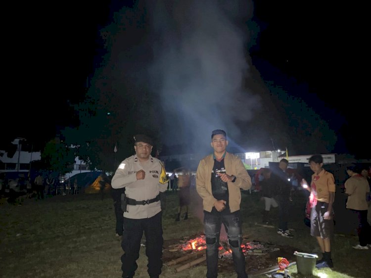 Bhabinkamtibmas Kelurahan Pocomal Amankan Kegiatan Jambore Ranting Kwaran 241209 di Ruteng