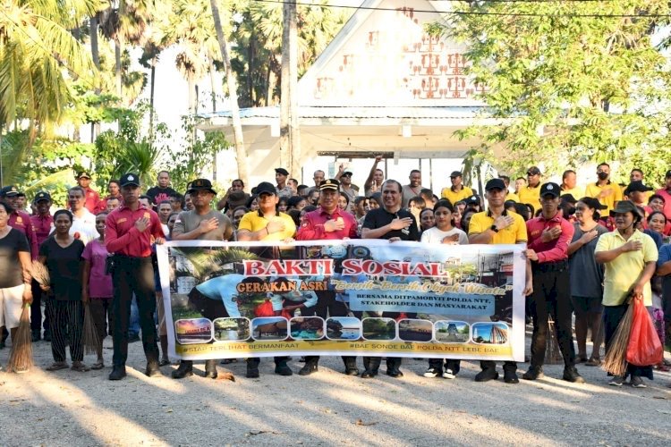 Polda NTT Gelar Bhakti Sosial di Wisata Pantai Lasiana, Wujudkan Gerakan ASRI Bersama Masyarakat
