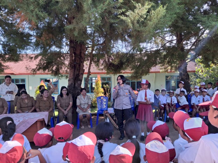 Sat Binmas Polres Manggarai Gencarkan Sosialisasi Pencegahan Bullying di SD K Taga, Wujudkan Sekolah Aman dan Ramah Anak