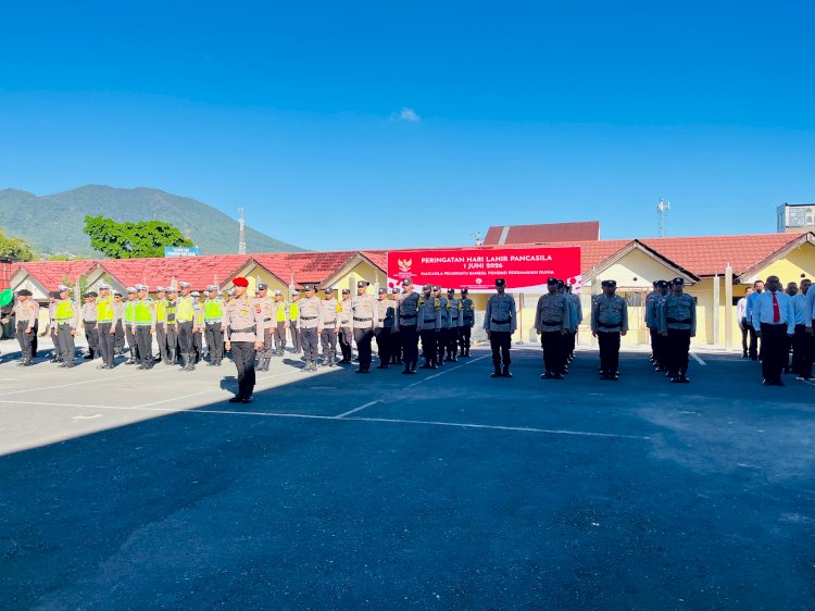 MEMUPUK RASA PERSATUAN DAN KESATUAN, POLRES MANGGARAI GELAR UPACARA PERINGATAN HARI LAHIR PANCASILA TAHUN 2026