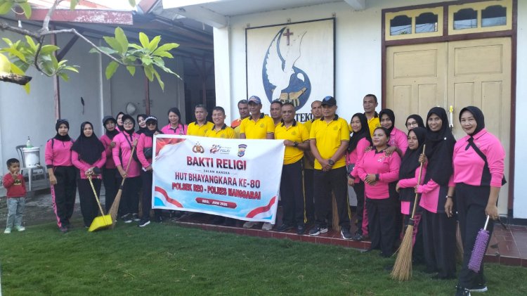 BAKTI RELIGI POLSEK REO DAN SATPOLAIRUD REO DALAM RANGKA HARI BHAYANGKARA KE-80, WUJUD NYATA PENGABDIAN POLRI KEPADA MASYARAKAT DAN PENGUATAN TOLERANSI UMAT BERAGAMA