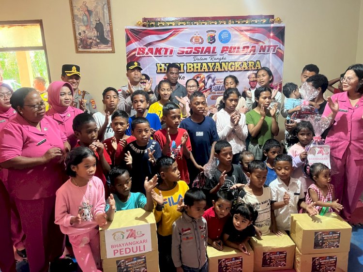 NTT PENUH KASIH, SAMBUT HARI BHAYANGKARA KE-80, POLRES MANGGARAI GELAR BAKTI SOSIAL POLRI UNTUK MASYARAKAT DAN ANAK-ANAK PANTI ASUHAN
