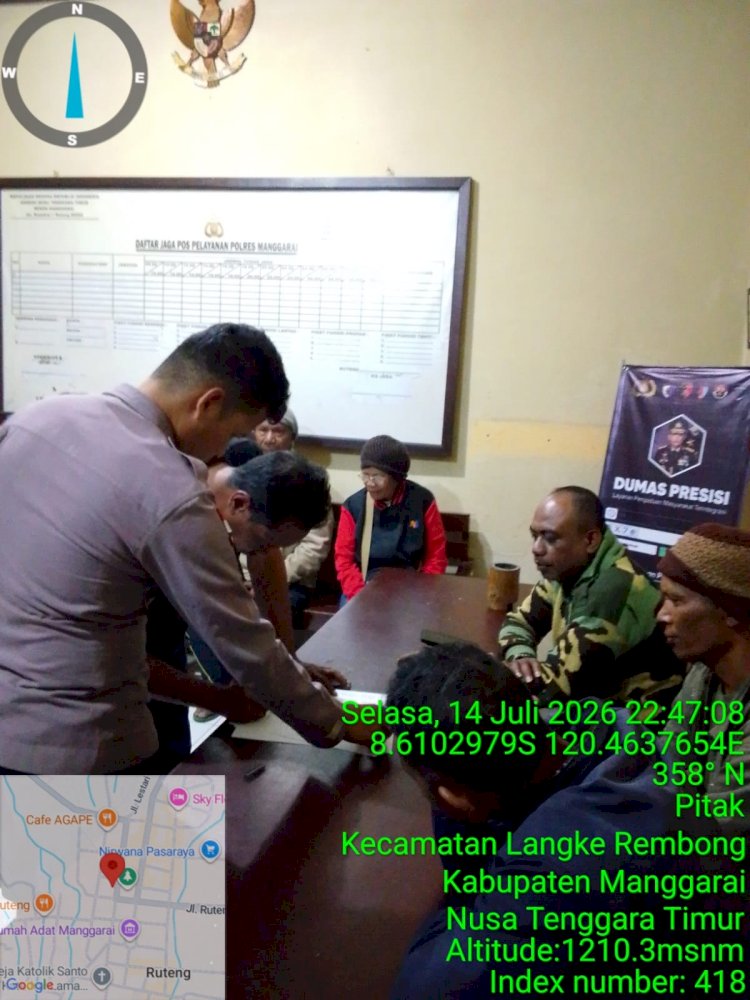 BHABINKAMTIBMAS POCO MAL DAN TENDA MEDIASI PERISTIWA PENGANCAMAN, BERAKHIR DAMAI MELALUI PENDEKATAN HUMANIS