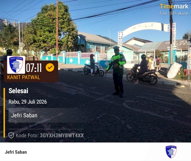 Personel Polres Manggarai Laksanakan Pengaturan Lalu Lintas Pagi, Wujud Pelayanan Prima kepada Masyarakat