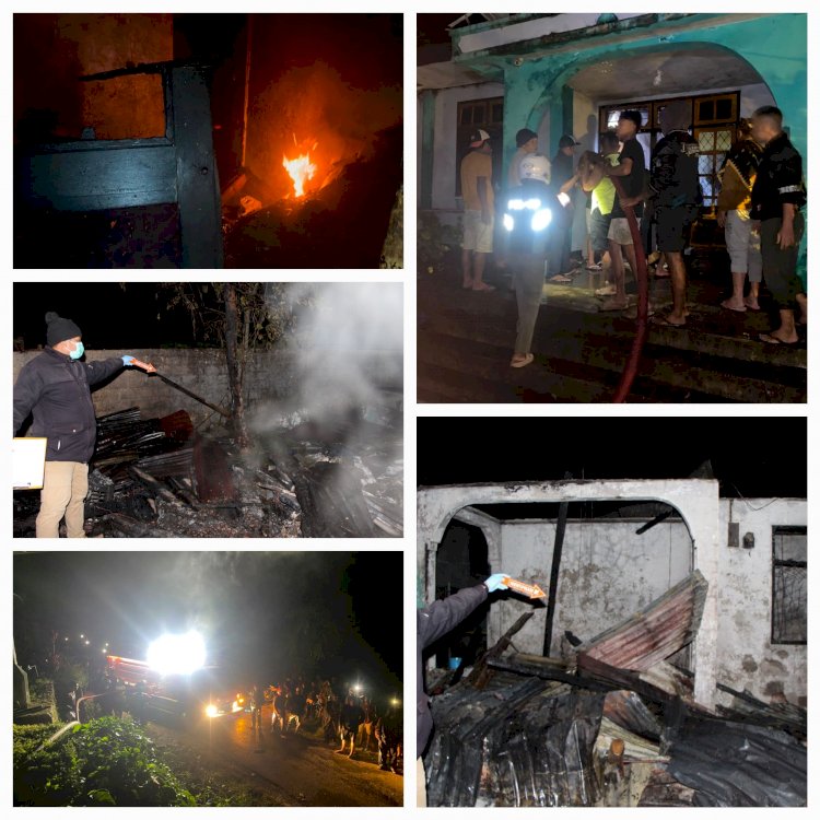 Personel Polres Manggarai Sigap Bantu Padamkan Kebakaran Rumah Warga di Rangkat