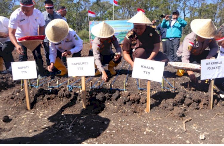 Polda NTT Dorong Ketahanan Pangan melalui Penanaman Bawang Putih Serentak