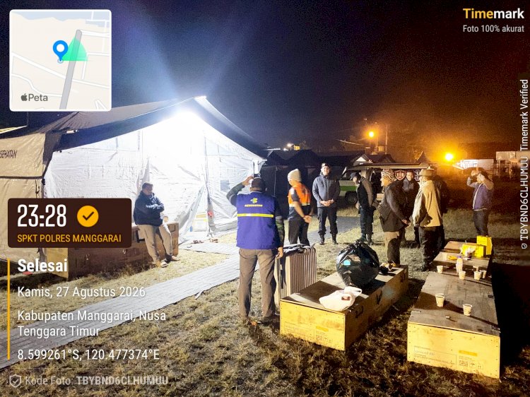 Patroli SPKT Polres Manggarai Pastikan Keamanan Rumah Sakit Lapangan di Tengah Situasi Pascagempa