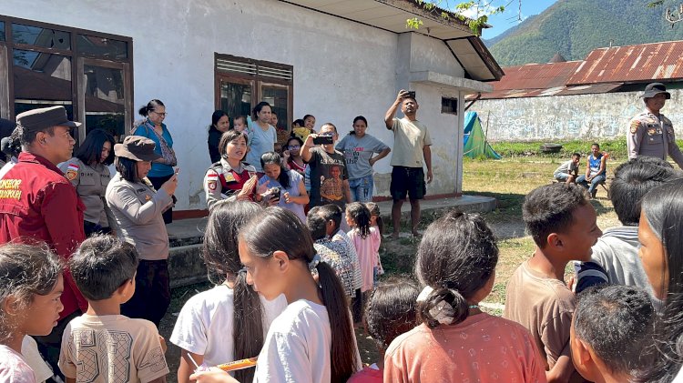 Bangkit Bersama Pascagempa, Polres Manggarai Berikan Trauma Healing kepada Anak Penyintas