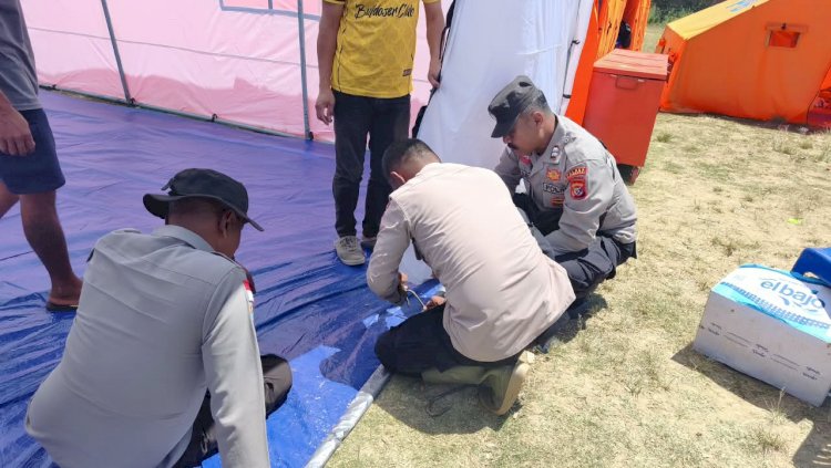 Polsek Cibal Pasang Tenda Darurat di Puskesmas Beamese, Pastikan Pelayanan Kesehatan Tetap Berjalan