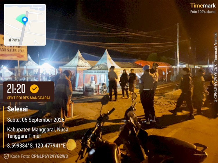 Patroli Malam SPKT Polres Manggarai Sasar Sejumlah Lokasi Strategis, Pastikan Kamtibmas Kota Ruteng Tetap Kondusif