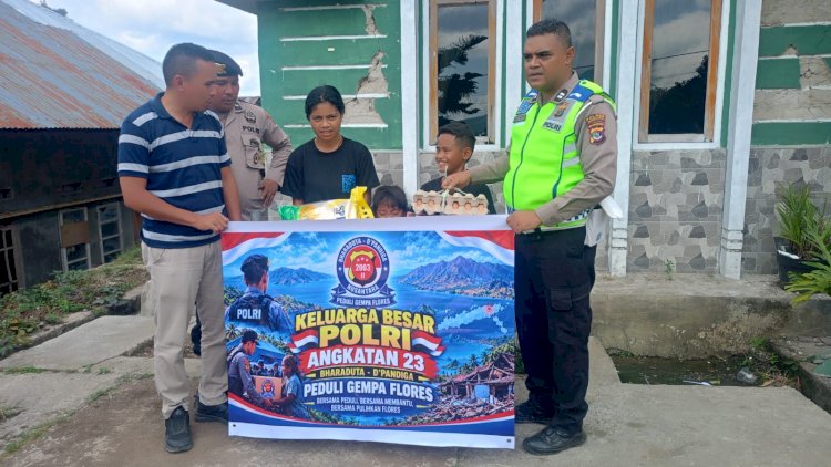 Polri Peduli, Leting BDN 23 Se-Indonesia Salurkan Bantuan bagi Warga Terdampak Gempa di Manggarai