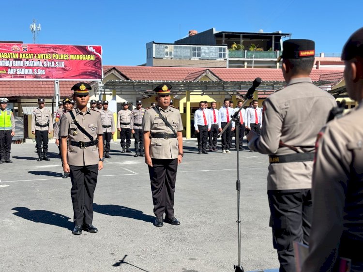 AKP Sadikin Resmi Jabat Kasat Lantas Polres Manggarai, Kapolres Tekankan Pelayanan Humanis dan Dukungan Pemulihan Pascagempa