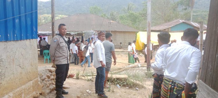 Bhabinkamtibmas Wae Ri’i Amankan Kegiatan Kampanye Calon Kepala Desa Wae Mulu