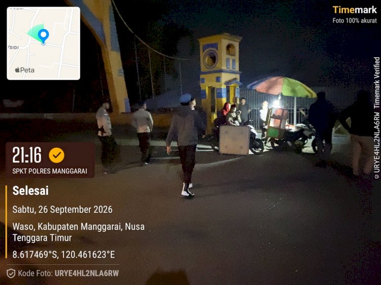 SPKT POLRES MANGGARAI TINGKATKAN PATROLI MALAM, PASTIKAN KAMTIBMAS PASCA GEMPA TETAP KONDUSIF