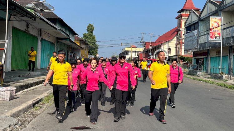 SEMARAK HKGB KE-74, POLRES MANGGARAI BERSAMA BHAYANGKARI GELAR OLAHRAGA BERSAMA PERKUAT SOLIDITAS DAN KEBERSAMAAN